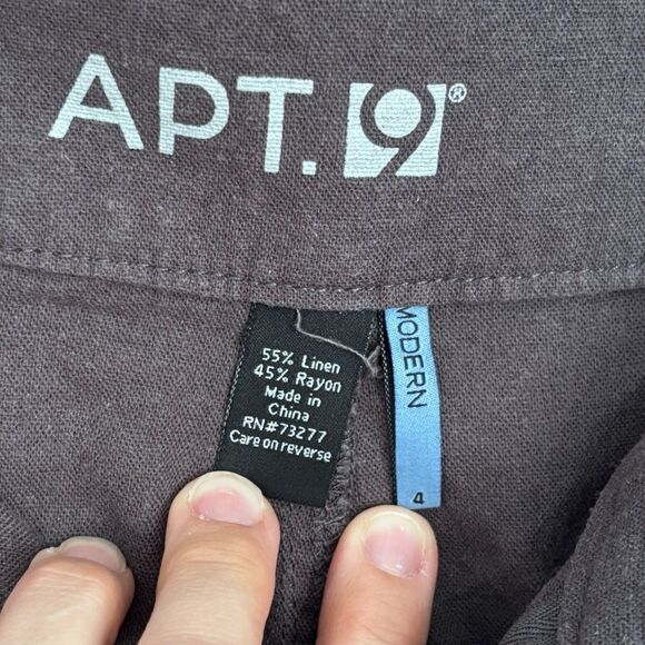 Apt. 9 | Women’s Dark Gray Casual Linen Rayon Shorts Size 4 - Picture 8 of 15